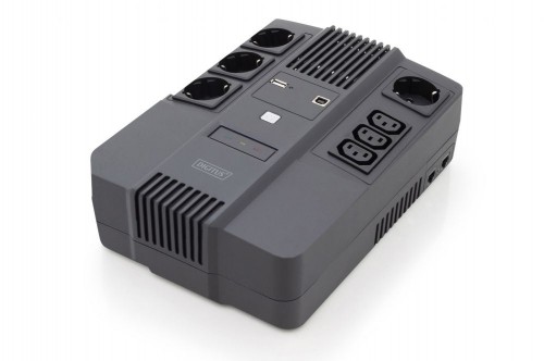 Digitus  
         
       All-in-One UPS, 600VA/360W, LED 12V/7Ah x1, 4x CEE 7/7,3x IEC C13, USB, RJ45 image 1