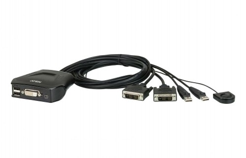 Aten  
         
       2-Port USB DVI Cable KVM Switch with Remote Port Selector image 1