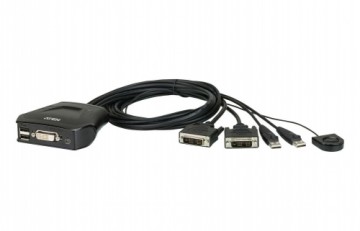 Aten  
         
       2-Port USB DVI Cable KVM Switch with Remote Port Selector
