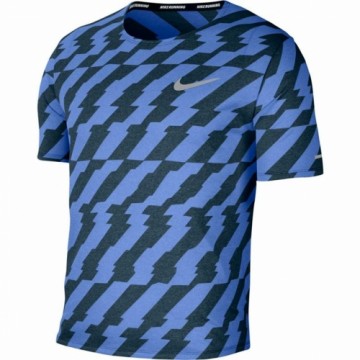 Vīriešu Krekls ar Īsām Piedurknēm Nike Dri-Fit Miler Future Fast Zils