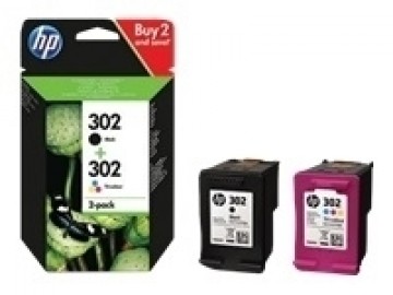 Tintes kasete HP X4D37AE, Nr.302, melna + krāsaina