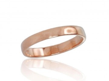 Золотое обручальное кольцо #1100542(Au-R), Красное Золото	585°, Размер: 16, 1.69 гр.