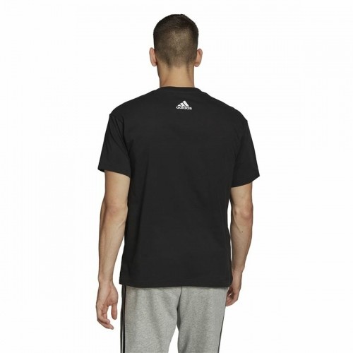 Vīriešu Krekls ar Īsām Piedurknēm Adidas Essentials Brandlove Melns image 4