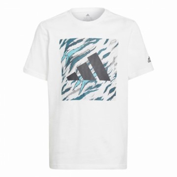 Krekls ar Īsām Piedurknēm Bērniem Adidas Water Tiger Graphic Balts