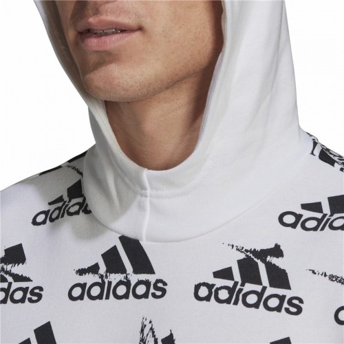 Vīriešu Sporta Krekls ar Kapuci Adidas Essentials Brandlove Balts image 3