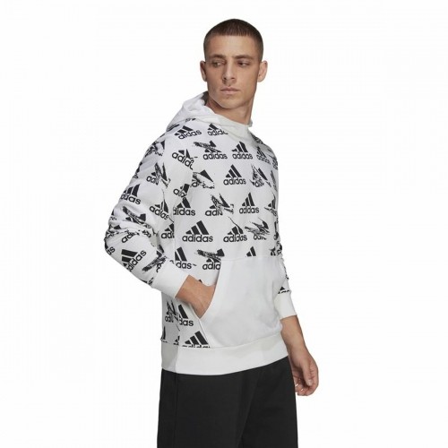 Vīriešu Sporta Krekls ar Kapuci Adidas Essentials Brandlove Balts image 4
