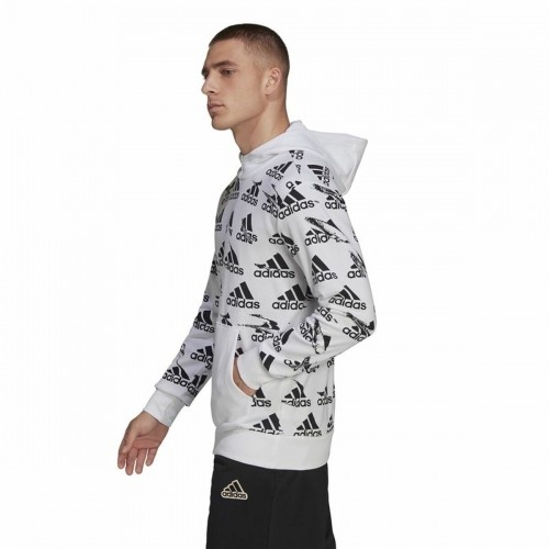 Vīriešu Sporta Krekls ar Kapuci Adidas Essentials Brandlove Balts image 5