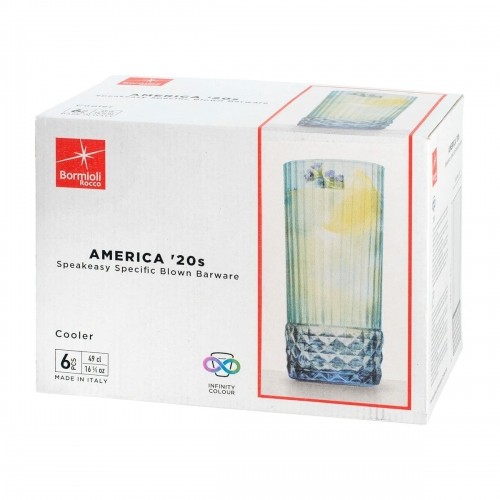 Glāžu komplekts Bormioli Rocco America'20s Zils 6 gb. Stikls (490 ml) image 2