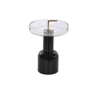 Вспомогательный стол DKD Home Decor Стеклянный Чёрный Прозрачный Железо лаковый (41 x 41 x 57 cm)