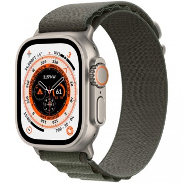 Apple Watch Ultra GPS + Cellular, 49mm Titanium Case with Green Alpine Loop -Small,Model A2684