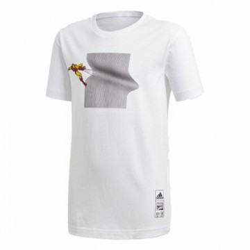 Bērnu Krekls ar Īsām Piedurknēm Adidas Sportswear Iron Man Graphic Balts
