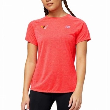 Sieviešu Krekls ar Īsām Piedurknēm New Balance Impact Run Oranžs