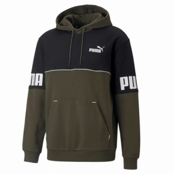Vīriešu Sporta Krekls bez Kapuča Puma Power Colorblock Melns Zaļš