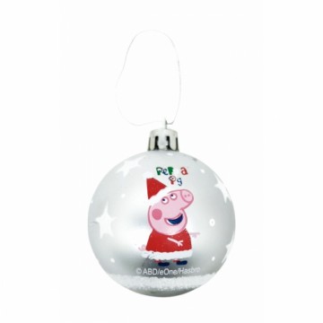 Ёлочный шарик Peppa Pig Cosy corner Серебристый 10 штук Пластик (Ø 6 cm)