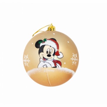 Ёлочный шарик Mickey Mouse Happy smiles Позолоченный 10 штук Пластик (Ø 6 cm)