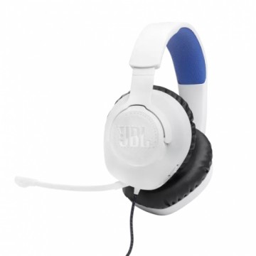 JBL on-ear austiņas ar mikrofonu, balta/zila - JBLQ100PWHTBLU