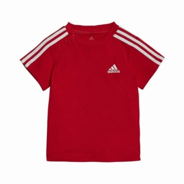 Zīdaiņa Sporta Apģērbs Adidas Three Stripes Sarkans
