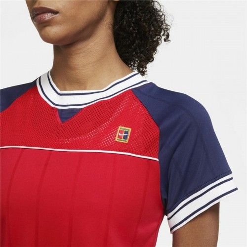 Sieviešu Krekls ar Īsām Piedurknēm Nike Zils Teniss Sarkans image 2