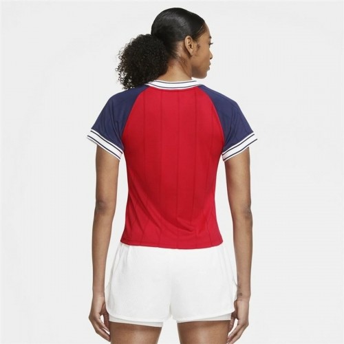 Sieviešu Krekls ar Īsām Piedurknēm Nike Zils Teniss Sarkans image 3