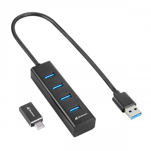 USB-хаб на 4 порта Sharkoon Чёрный image 1