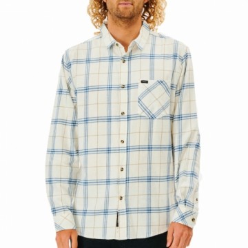 Vīriešu Krekls ar Garām Piedurknēm Rip Curl Checked in Flannel Franela Balts