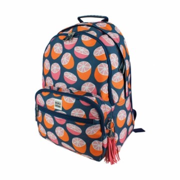 Школьный рюкзак Jessica Nielsen Оранжевый 19 L Оранжевый/Синий