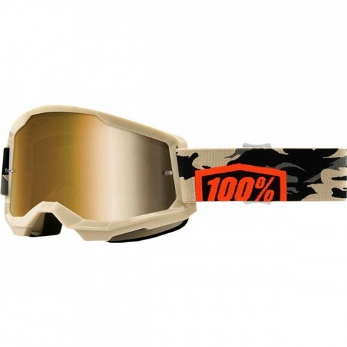 Saulesbrilles 100 %  Downhill Strata 2 Goggle Kombat Bēšs Viens izmērs Motokross image 1