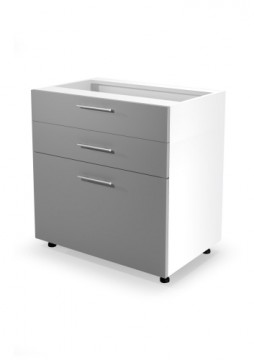 Halmar VENTO DS3-80/82 lower cabinet with drawers, color: white/light grey