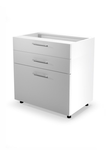 Halmar VENTO DS3-80/82 lower cabinet with drawers, color: white/white image 1