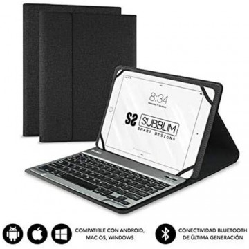 Чехол для планшета с клавиатурой Subblim SUBKT2BT0001 Bluetooth Чёрный 10,1"