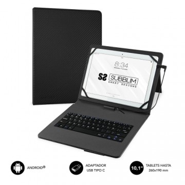 Чехол для планшета с клавиатурой Subblim SUBKT1USB001 Чёрный 10,1"