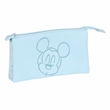 Trīsvietīgs futrālis Mickey Mouse Clubhouse Baby Gaiši Zils (22 x 12 x 3 cm)