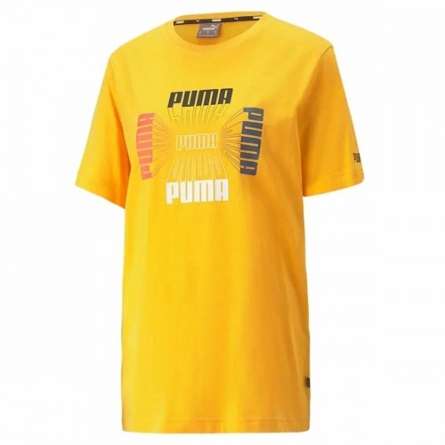 Vīriešu Krekls ar Īsām Piedurknēm Puma Essential Logo Repeat Graphic Dzeltens image 1