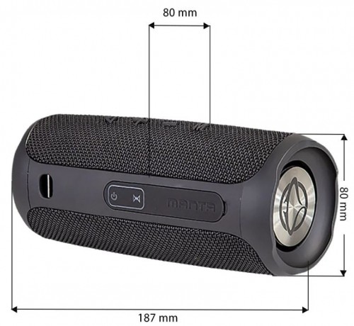 Portable Bluetooth speaker Manta SPK130GOBK, black image 3