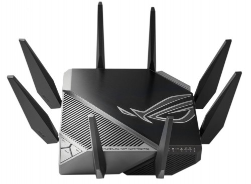 Asus  
         
       Wi-Fi 6 Tri-Band Gigabit Gaming Router ROG GT-AXE11000 Rapture 802.11ax, 1148+4804+4804 Mbit/s, 10/100/1000/2500 Mbit/s, Ethernet LAN (RJ-45) ports 5, MU-MiMO Yes, No mobile broadband, Antenna type External, 2xUSB 3.2 image 1