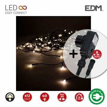 LED aizkaru gaismas EDM Icicle Easy-Connect 100W Silts balts (200 x 50 cm)