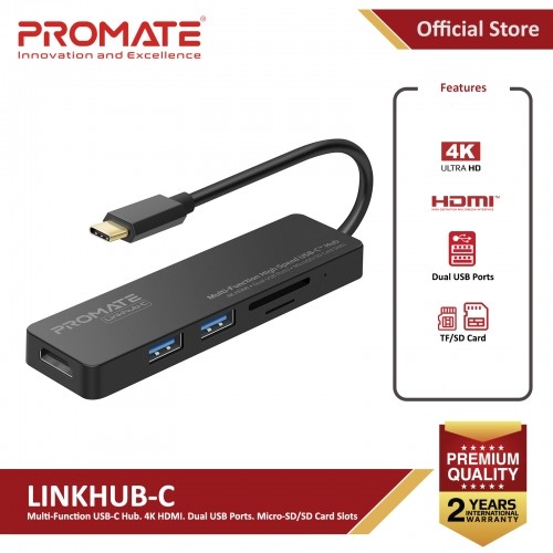 PROMATE LinkHub-C USB-C to HDMI 4K / 2X USB 3.0 / SD image 3