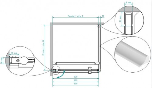Brasta Glass Dušas kabīne KRISTINA 80x80 Caurspīdīgs image 3