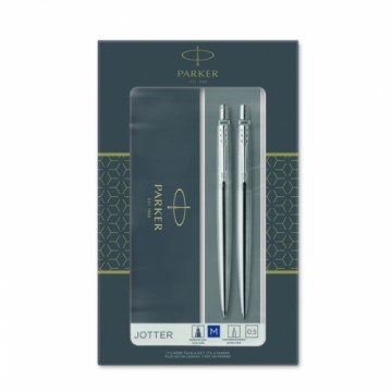 Parker Duoset : Jotter Steel Ct Ball Pen + Pencil