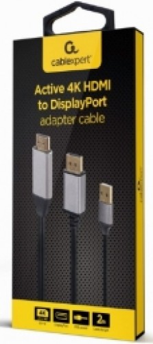 Kabelis Gembird HDMI Male - DisplayPort Male 4K 2m Black image 3