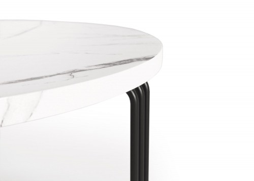 Halmar ANTICA coffee table top - white marble, frame - black (2box = 1pc) image 5