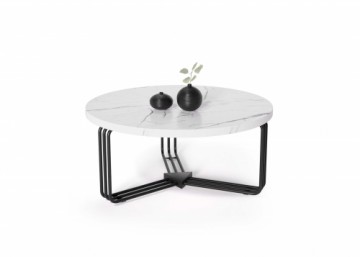 Halmar ANTICA coffee table top - white marble, frame - black (2box = 1pc)