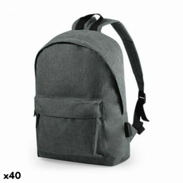 Bigbuy School Mugursoma Klēpjdatoram un Planšetei ar USB Pieslēgvietu 146454 Pelēks (40 gb.)