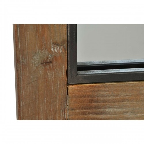 Настенное зеркало DKD Home Decor Чёрный Металл Коричневый Ббереза Окно (60 x 3 x 160 cm) image 2