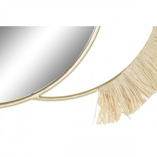 Настенное зеркало DKD Home Decor Натуральный Позолоченный Металл волокно бахрома (89 x 2 x 40 cm) image 3