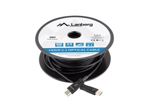 Lanberg Cable HDMI M/M v2.1 20M 8K black optical AOC image 3