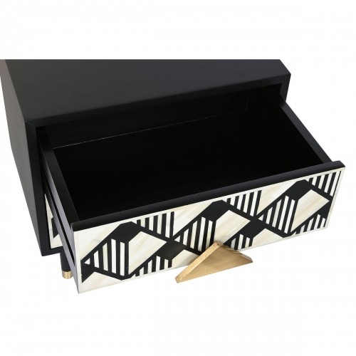 Ночной столик DKD Home Decor Чёрный Белый Кость Смола Деревянный MDF (50 x 35 x 50 cm) image 3