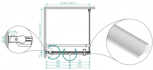 Brasta Glass Душевая кабина SANDRA 90x90 Тонированный серый или коричневый image 2