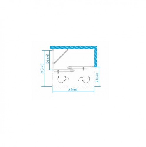 Brasta Glass Dušas kabīne PRISMA 5 80 Ar faktūru, zaļgans, zilgans, šinšila, matēts image 2