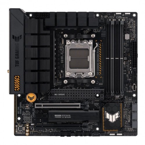 Asus  
         
       TUF GAMING B650M-PLUS WIFI Processor family AMD, Processor socket AM5, DDR5 DIMM, Memory slots 4, Supported hard disk drive interfaces 	SATA, M.2, Number of SATA connectors 4, Chipset AMD B650,  micro-ATX image 1